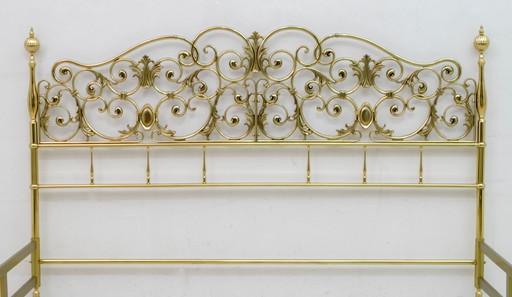 Mid-Century Modern Italian Neoclassical Style Brass Double Bad, 1960s