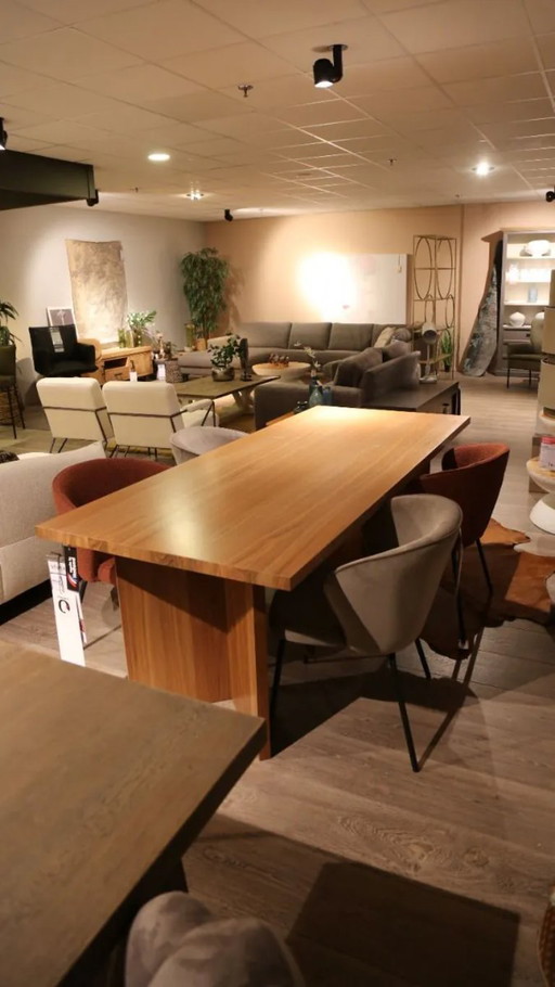Angle Dining Table Walnut Veneer - 220cm - vtwonen