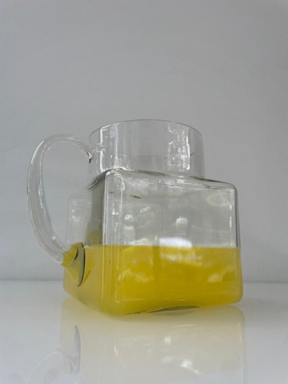 Image 1 of Jarra de cristal de diseño, forma cúbica, 1,5 L, soplada a mano.