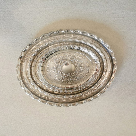 Image 1 of SET DI VASSOI IN ALPACA GOFFRATI