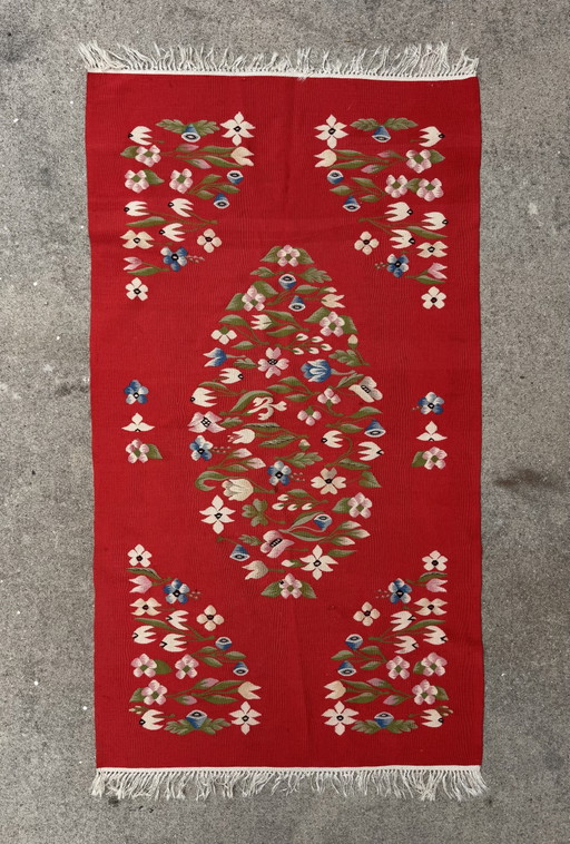 Roemeens Kilim-tapijt uit de jaren 1950