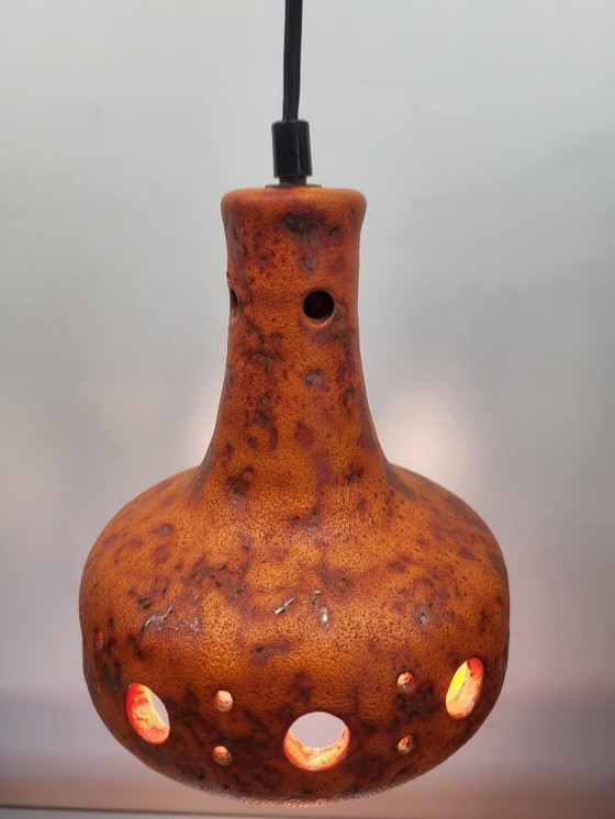 Image 1 of Lampada a sospensione Fat Lava in ceramica, tonalità arancioni, anni '50