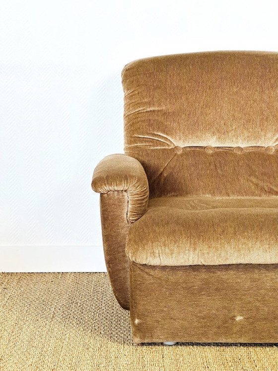 Image 1 of Modular Sofas and Vintage Velvet Armchair, 1960s, Set of 6