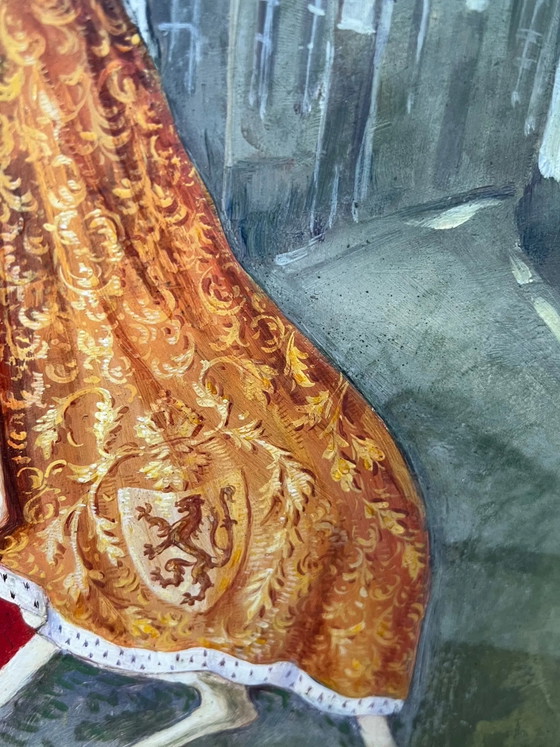 Oil on panel Countess of Flanders – Paintings & Drawings, Wood (photo 5 of 9)