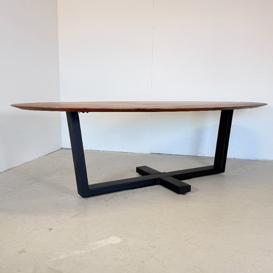 Oval Solid Walnut Dining Table 260x120 - Bert Plantagie – Metal, Wood (photo 6 of 11)