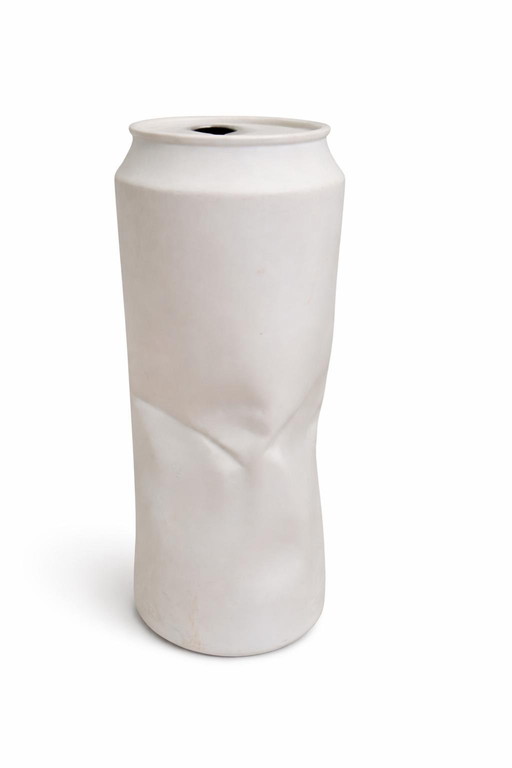 Post-Modern Rosenthal Vase Germany "Do Not Litter" Porcelain Can Vessel