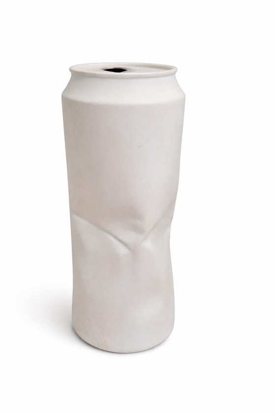 Image 1 of Post-Modern Rosenthal Vase Germany "Do Not Litter" Porcelain Can Vessel