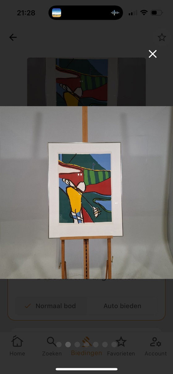 Image 1 of Michiel Poort - 18th hole 37/75 - 1989 - 70x90 cm framed