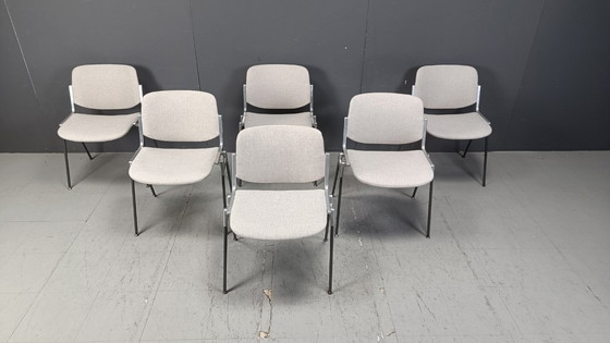 Image 1 of Vintage Dsc 106 Side Chairs By Giancarlo Piretti For Castelli, Set Of 6