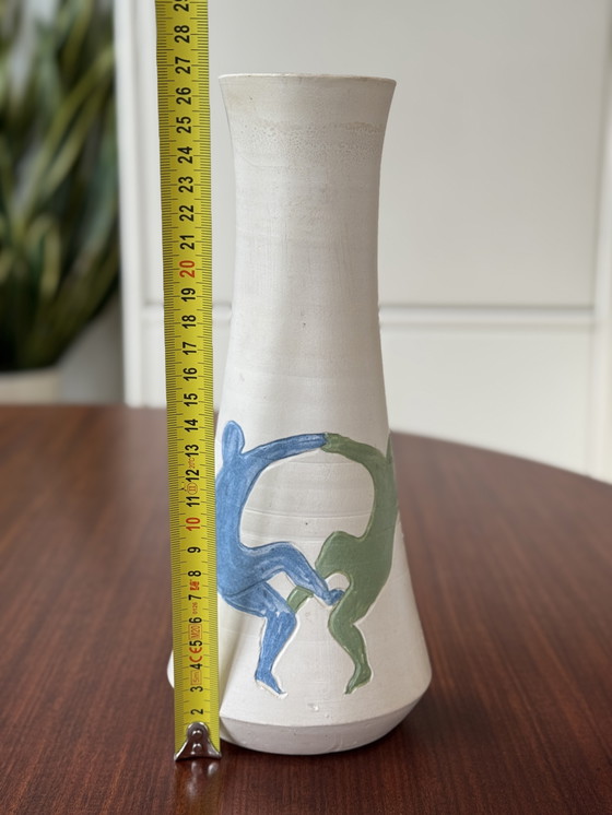 Image 1 of Corry Ammerlaan vase with dancing figures – handmade ceramics