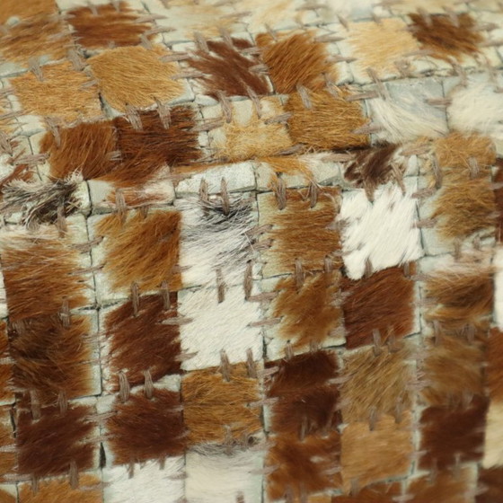 Image 1 of Vintage Square Footstool Goatskin