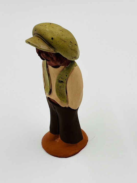 Due statuette in ceramica, stile folk art, Oggetti decorativi, Marrone, Vintage (foto 11 di 13)