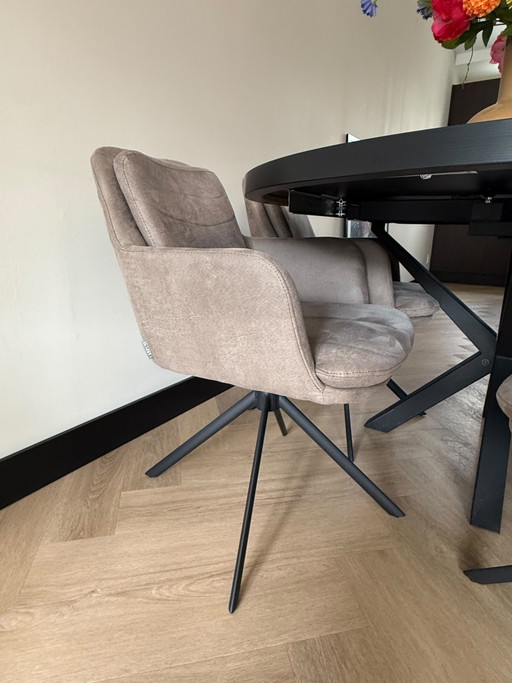 Label51 (Loods5) Eetkamerstoelen 58x63x83 cm, taupe, draaibaar