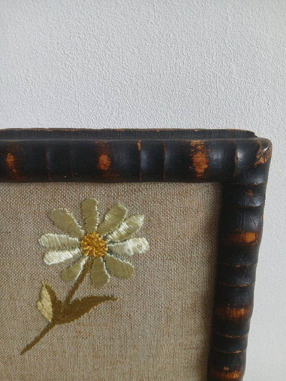 Image 1 of Mcm needlepoint wall art, bouquet of wildflowers