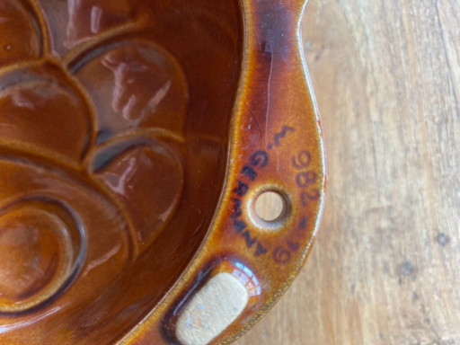 Moule à pudding/banquet en céramique de l'Allemagne de l'Ouest en forme de poisson