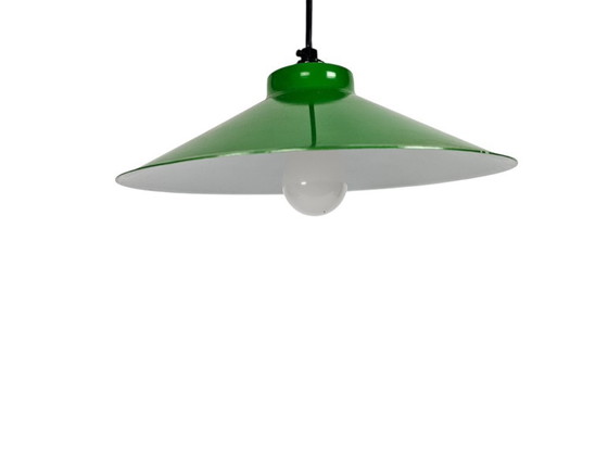 Image 1 of Lampada a sospensione industriale - smaltata - anni '60