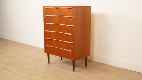 Vintage Deense Ladekast | Teak | 6 Lades | 106 Cm – Ladekasten, Wood (photo 3 of 9)