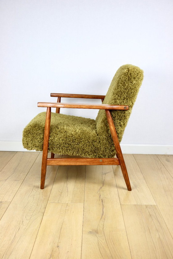 Image 1 of Vintage armchair, 1970s, fox - high pile Camel Olive Dark Khaki