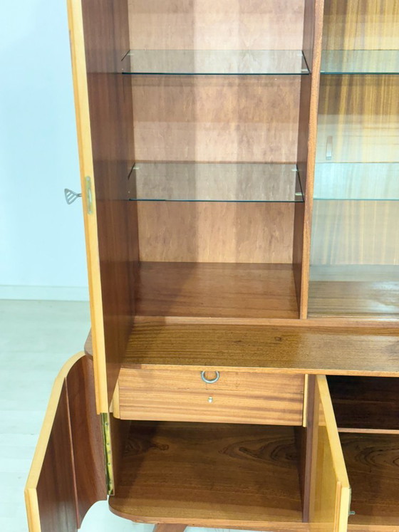 Image 1 of Prachtige vintage hoge kast / barkast / dressoir / vitrinekast