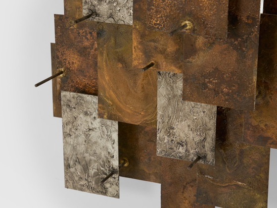 Auguste Fix Patinated Metal Wall Light Sculpture 1970s (photo 4 of 9)