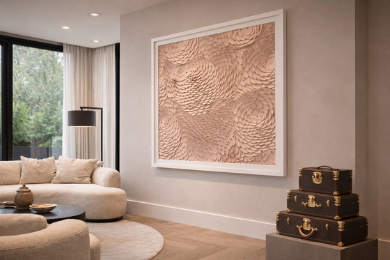 Image 1 of Large sculptural wall sculpture – handmade leather – 3D relief – XXL format