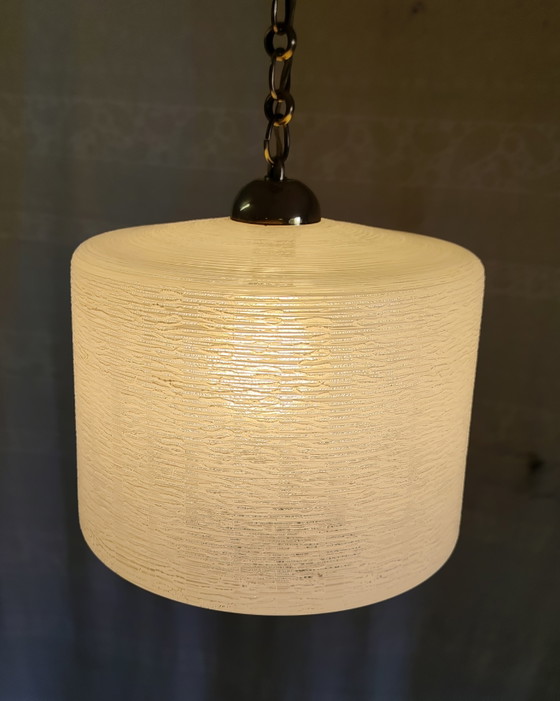 Suspension Vintage en Laiton et Verre - Mid. XXeme – Glass (photo 5 of 8)