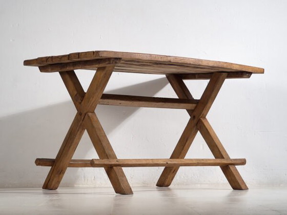 Antiker Esstisch in X-Form (ca. 1920) #16 – Esstische, Rustic (photo 12 of 40)