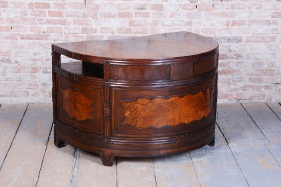 Restored Cubistic Writing Desk, Oak, Walnut, Revived Polish, Czech, 1910s – Metal, Wood (photo 19 of 21)