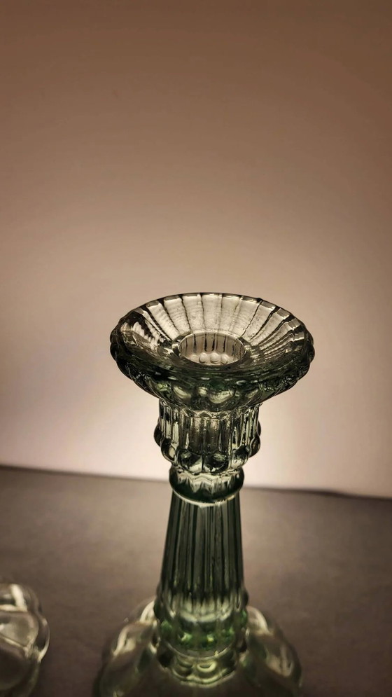 2 Glass candle holders – Crystal, Vintage (photo 4 of 9)