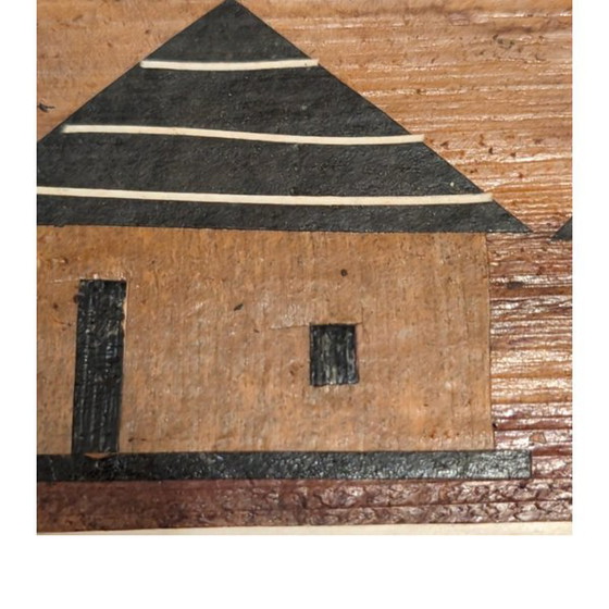 Image 1 of 3 pannelli murali intarsiati in paglia da 40 cm