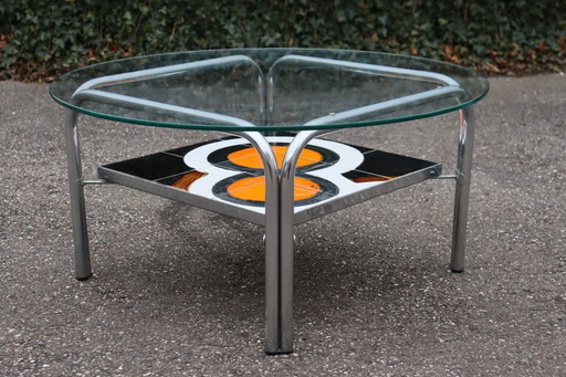 Mesa de centro de cerámica, diseño vintage de los años 70.