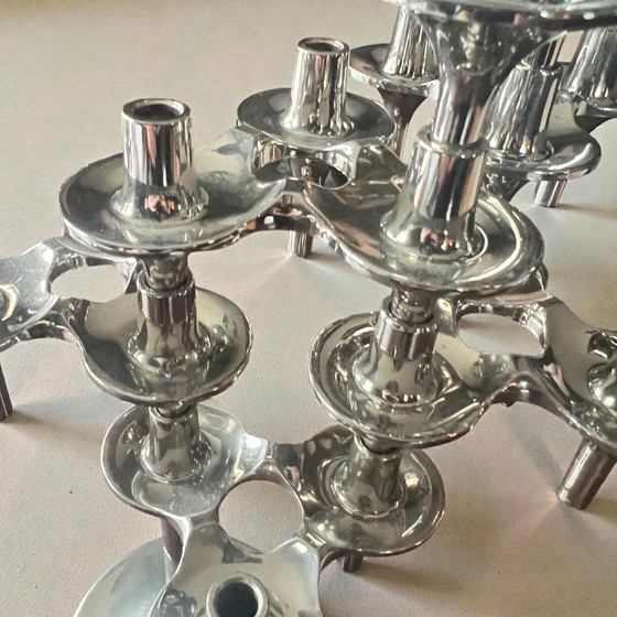 Image 1 of BMF - Stoff Und Nagel Orion Candle Holder Set of 10 Candle Holders and 1 Stand. Original Vintage System from the 1970s