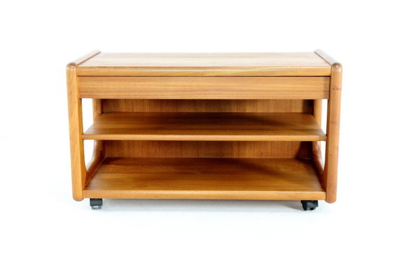 Image 1 of Chariot pour meuble audio 'Traeden' vintage danois en teck massif