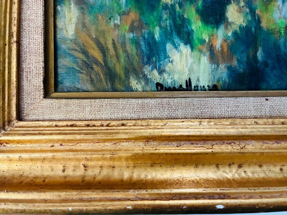 Tableau Très Ancien Huile Sous Bois Au Coucher De Soleil – Peintures et dessins, Wood (photo 3 of 9)