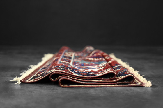 Image 1 of Vintage Red Hand-Woven Oriental Afghan Rug, 1970s