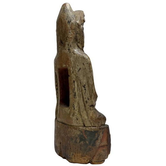 Antique wooden Kwanyin statue with ritual opening – Sculpture (photo 4 of 10)