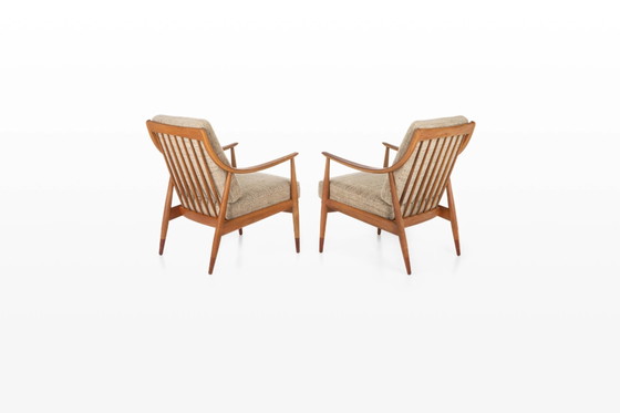 Fd144 Easy Chairs in Oak and Teak by Peter Hvidt & Orla Mølgaard-Nielsen for France & Daverkosen – Armchairs (photo 3 of 18)