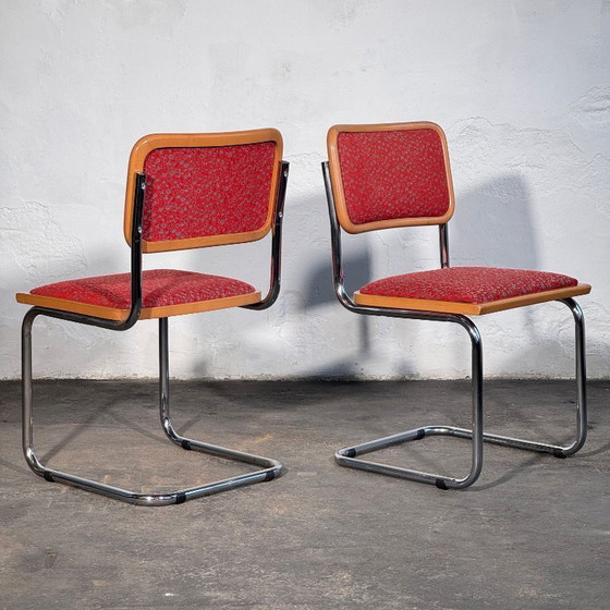 Image 1 of Een paar gestoffeerde stoelen in Cesca-stijl van Stol Kamnik, jaren 60.