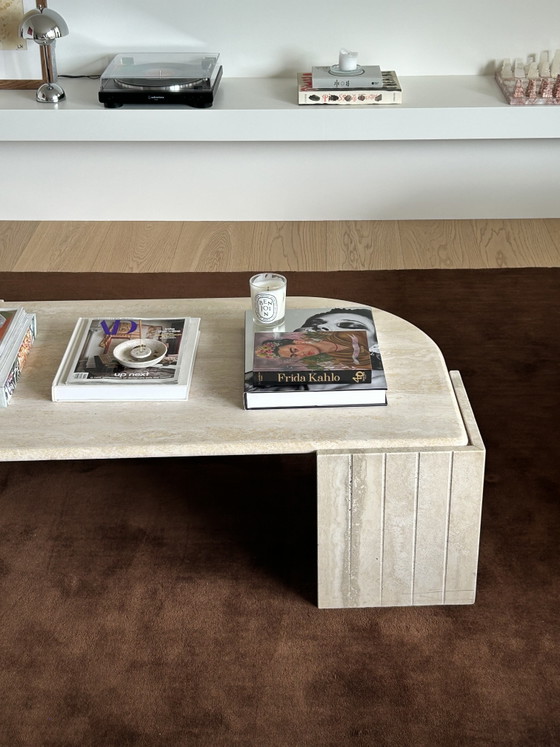 Image 1 of Vintage travertine teardrop coffee table, Italy 1970s