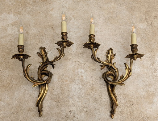 Set Baroque wall lamps Art Nouveau