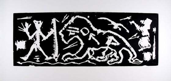 Image 1 of Penck, A.R. - Yo en Inglaterra, 1985/86 - xilografía - firmado a mano