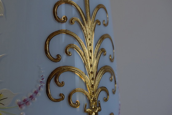 Image 1 of Antico vaso in porcellana dipinto a mano con doratura, inizio XX secolo