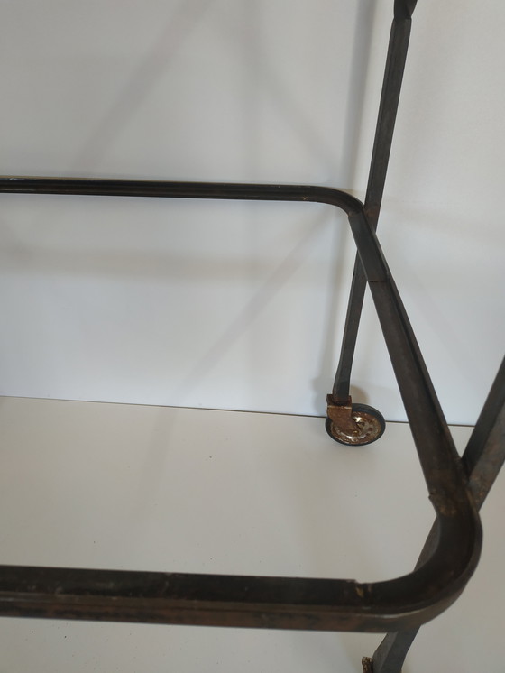 Image 1 of Carrello da giardino in metallo Brocante Carrello da portata Tavolo da giardino Piatti in vetro