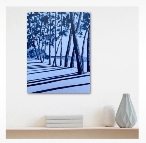 Image 1 of Indigo-inkt op 300g wit papier, 40x30cm