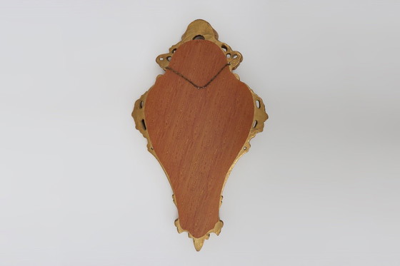 Image 1 of Franse 20e-eeuwse spiegel in barokstijl met vergulde kuif