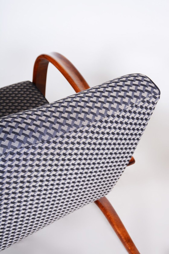 Restored Art Deco Armchair, by J. Halabala for UP Zavody, Beech, Czech, 1930s – Textile, Wood (photo 12 of 13)