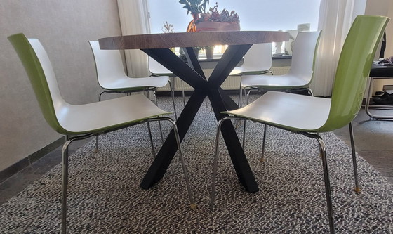 Image 1 of 6x Arper Catifa 46 designer chairs | Green/White | Stackable & modern