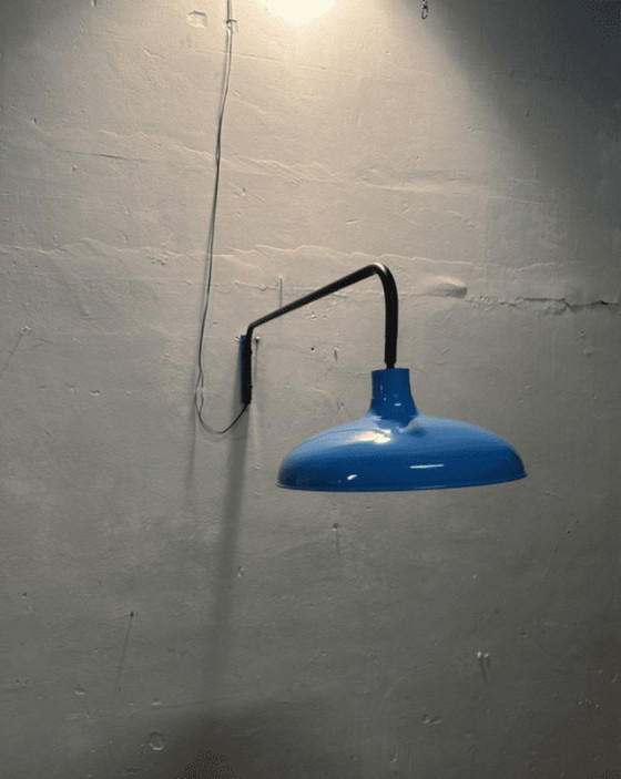 Lampada da parete vintage, anni ’70, Applique, Metallo, Blu, Modern (foto 7 di 7)