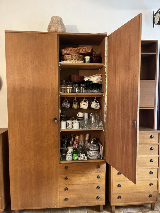 Image 1 of Vintage kastenset van teak fineer