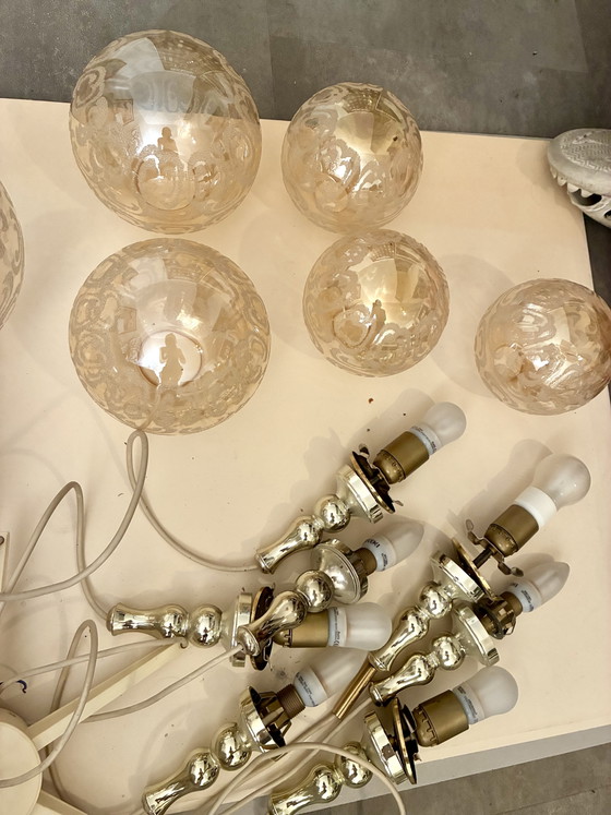 Image 1 of Lampe Cascade Fischer Leuchten à 7 lumières – Style futuriste des années 1970

